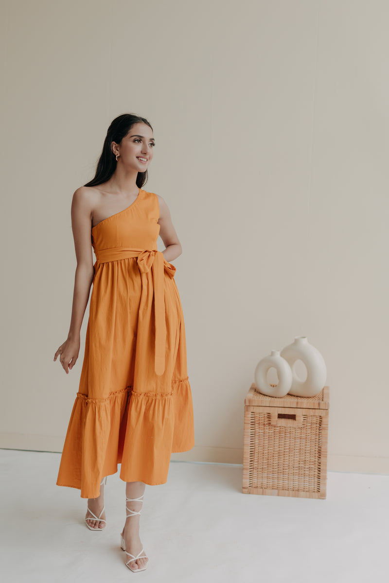 Zoe One Shoulder Midi Dress