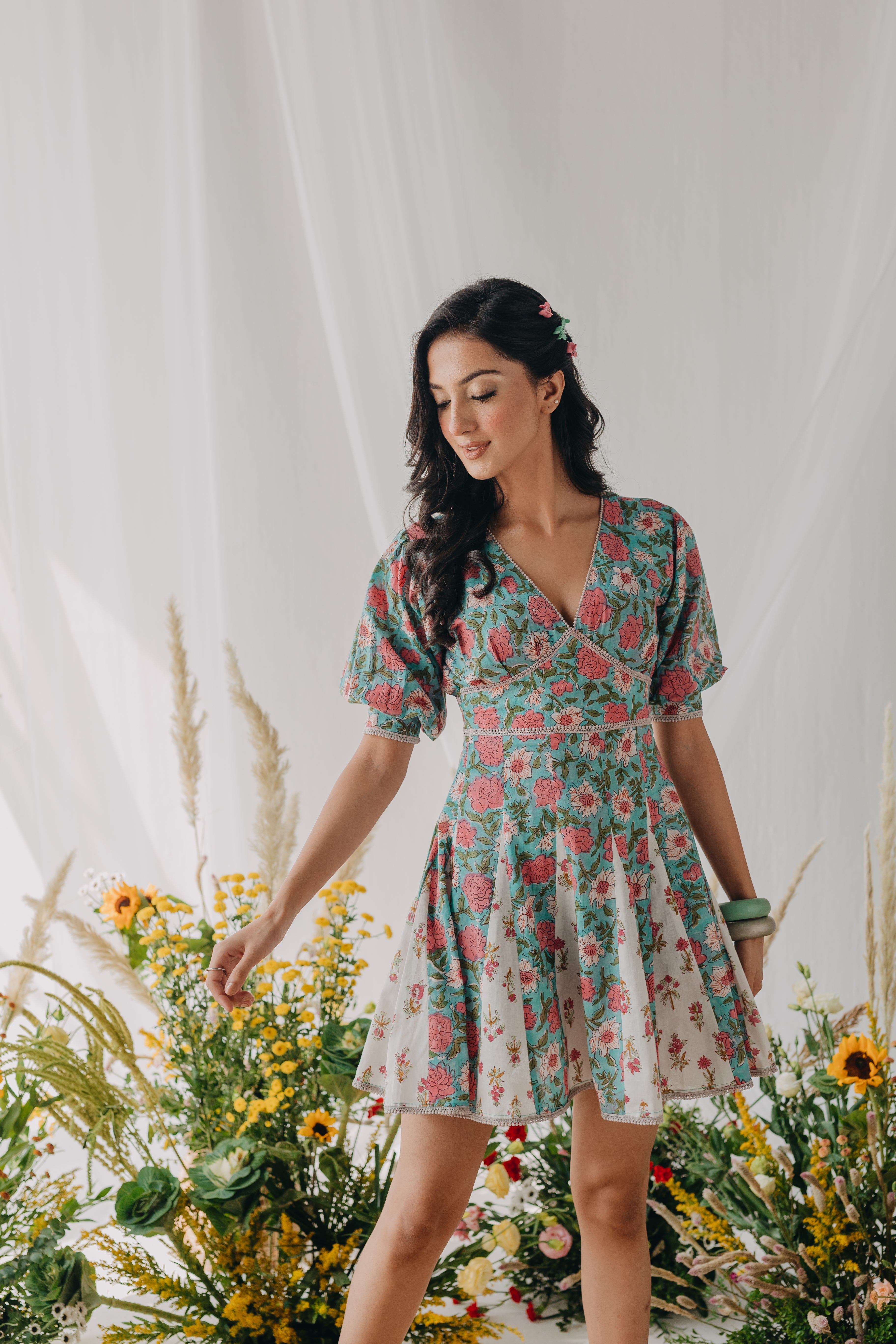 Christina Multicolour Printed Cotton Dress