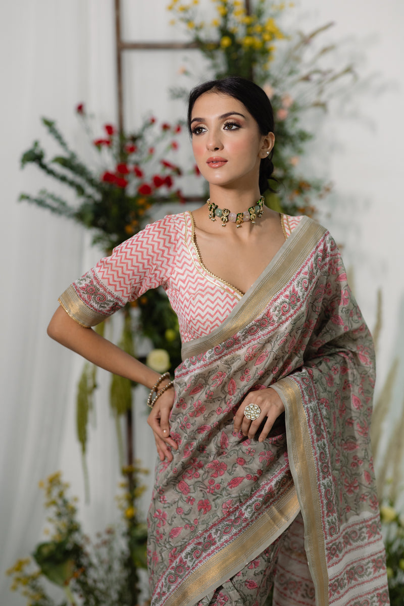 Champa Chanderi Silk Saree