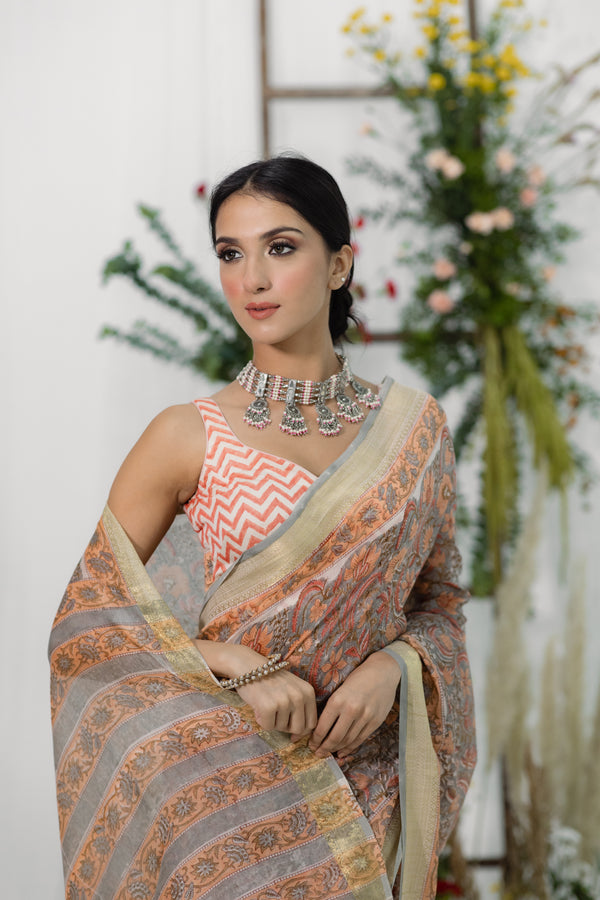 Gulaab Chanderi Silk Saree