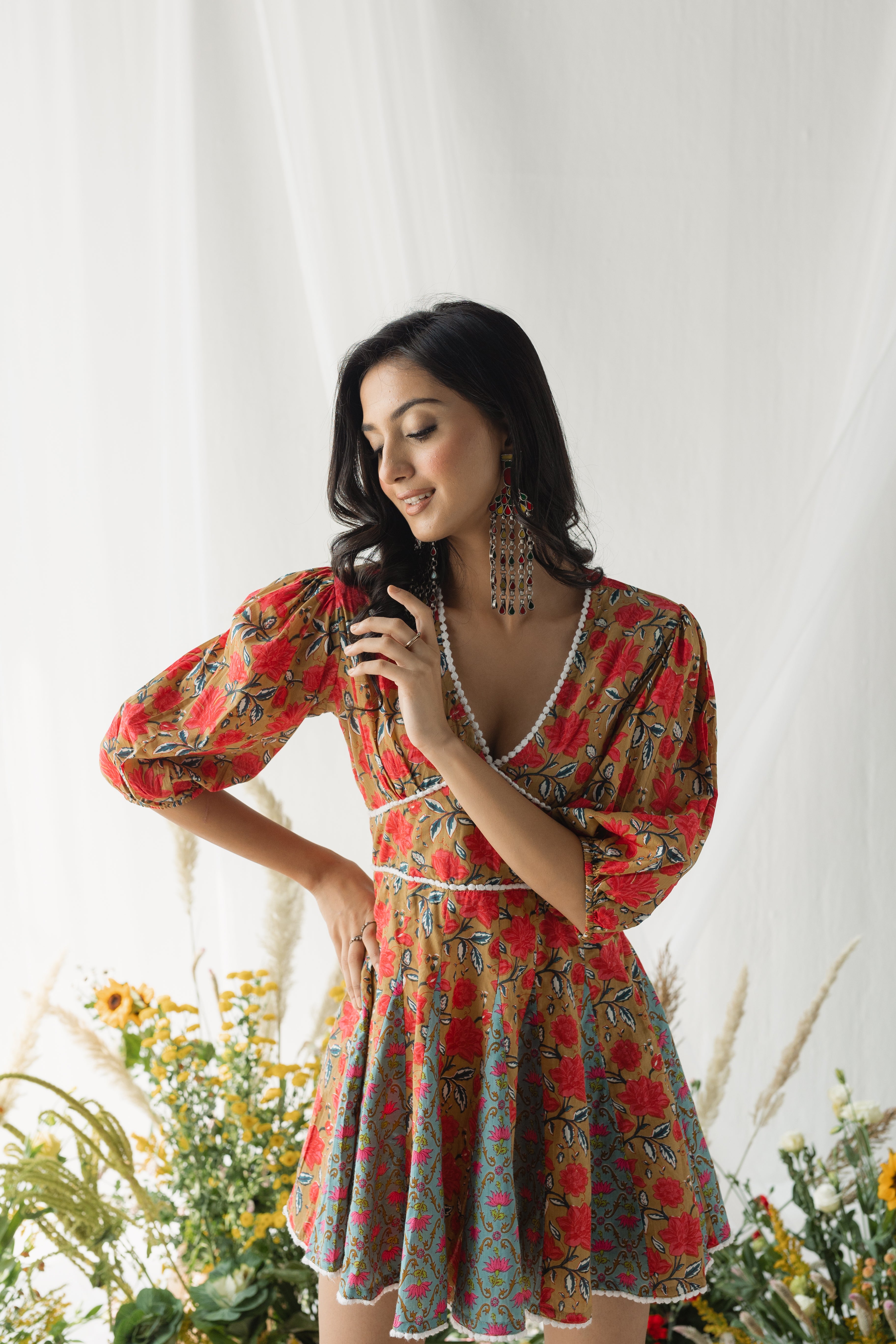 Leah Multicolour Printed Cotton Dress