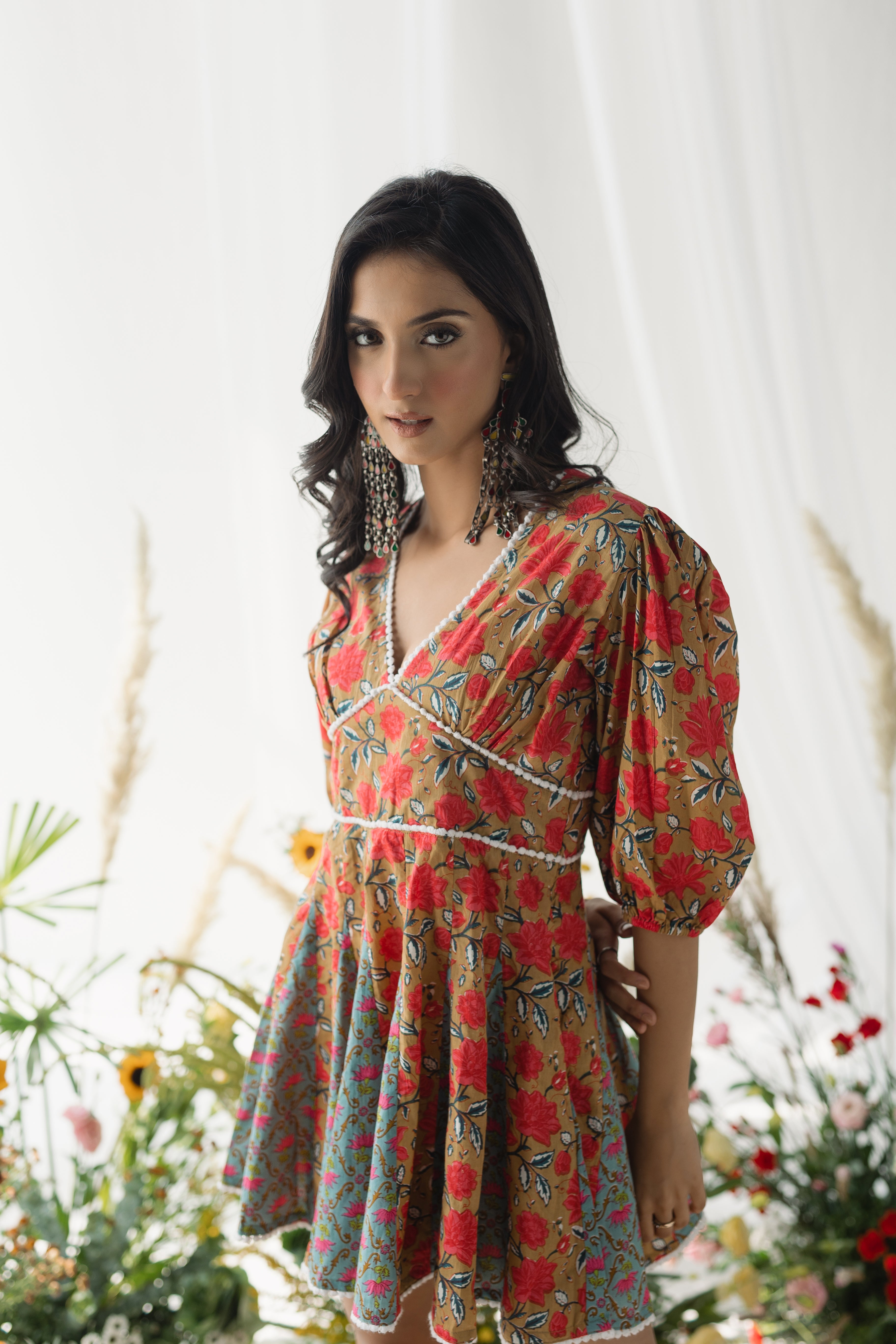 Leah Multicolour Printed Cotton Dress