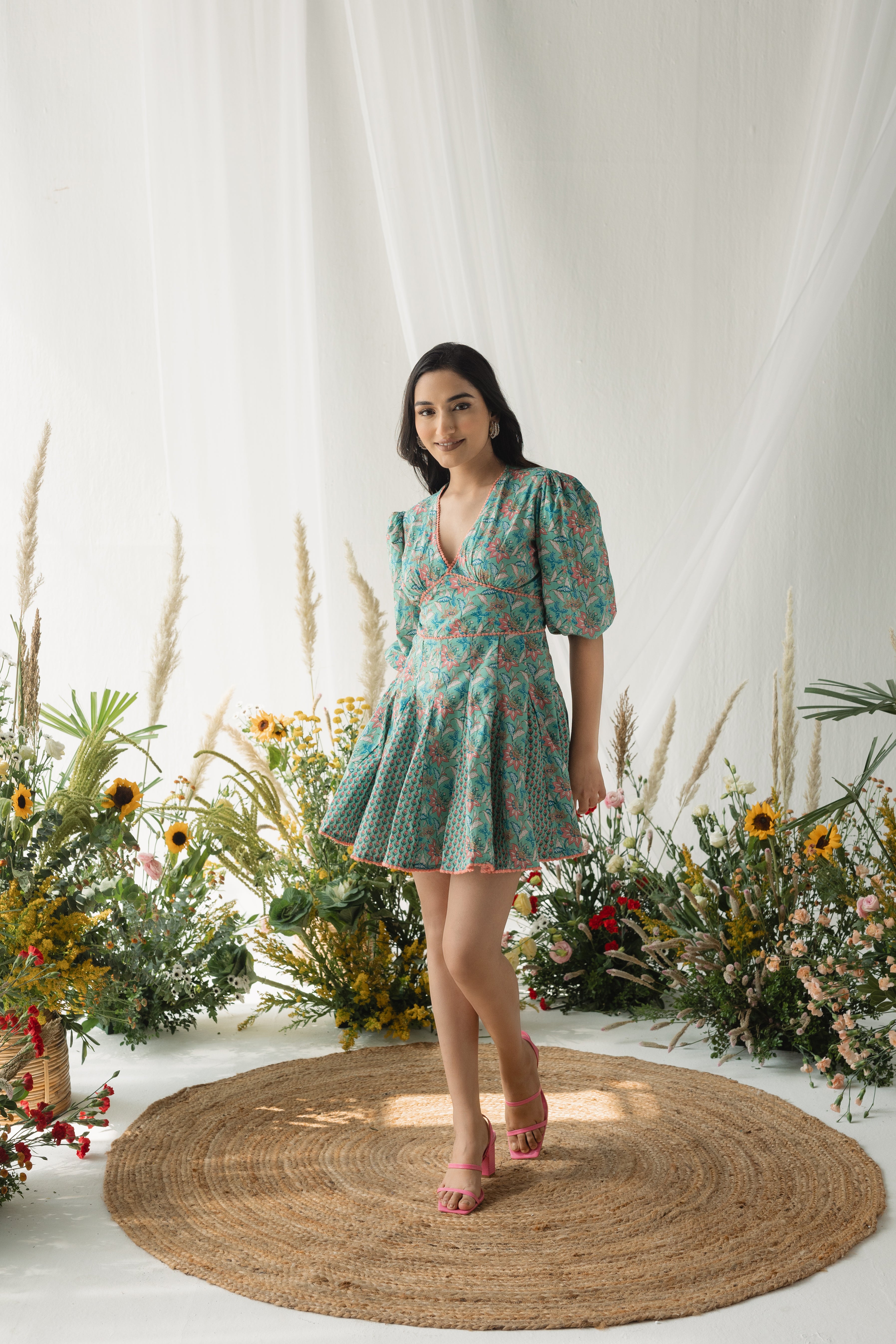 Leah Multicolour Printed Cotton Dress