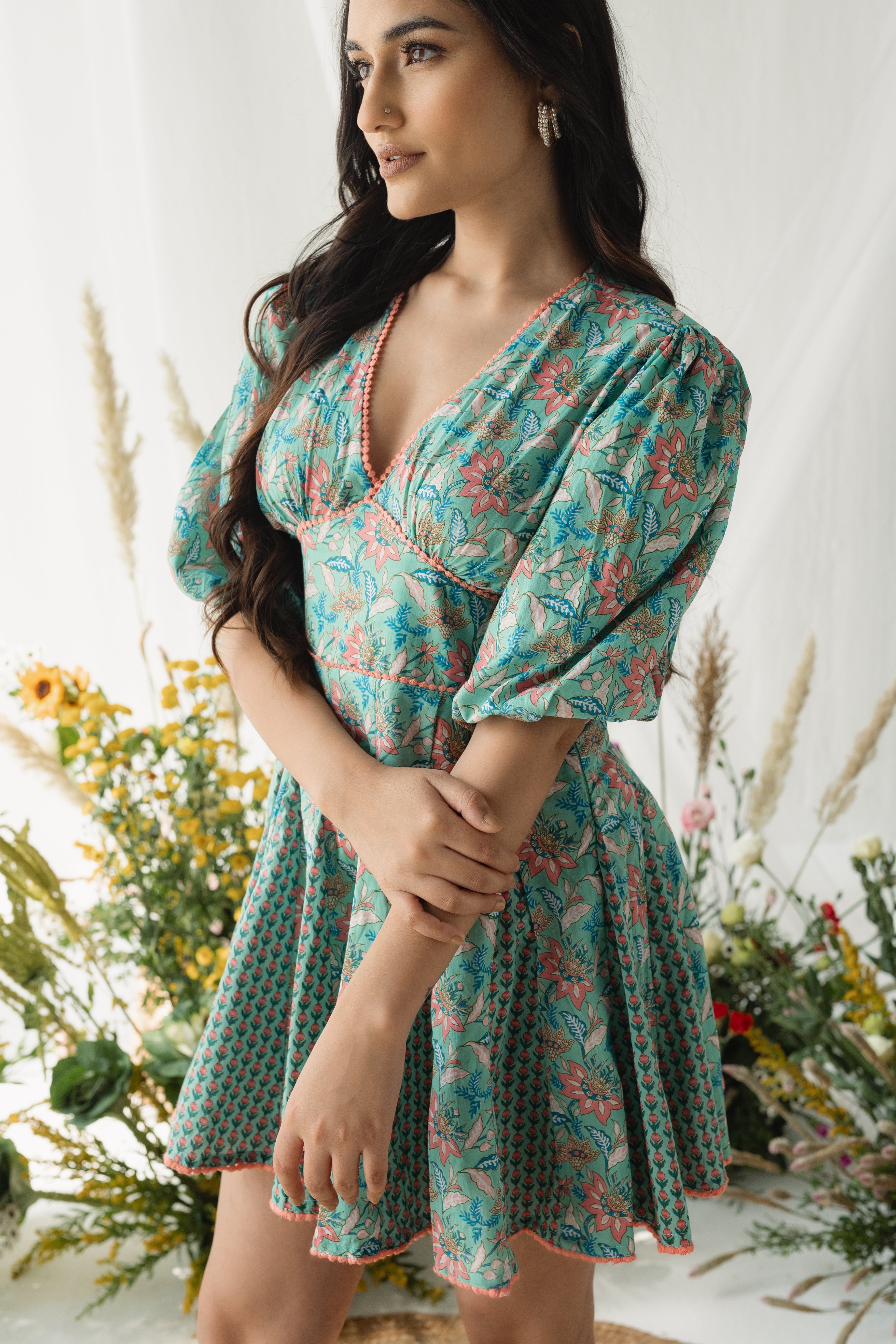 Leah Multicolour Printed Cotton Dress